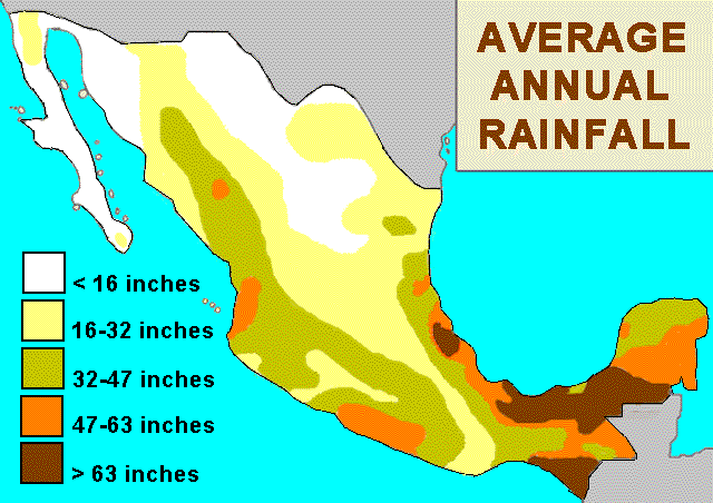 Mexico average annual rainfall