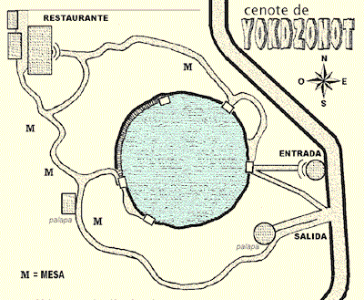Map of Yokdzenot Cenote