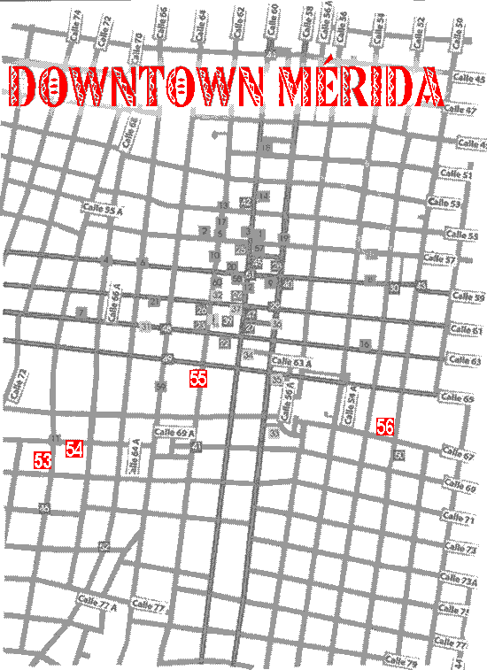 Map of Merida, Yucatan